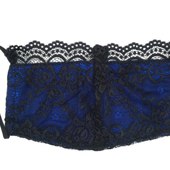 Black & Blue Lace Face Mask Dust mask Fashion mask - Picture 4 of 6